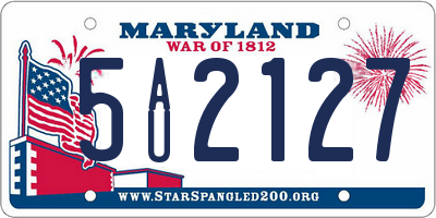 MD license plate 5AU2127