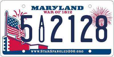 MD license plate 5AU2128