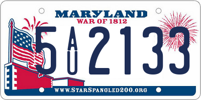 MD license plate 5AU2133