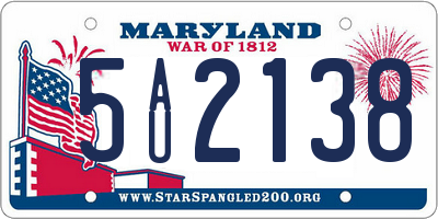 MD license plate 5AU2138