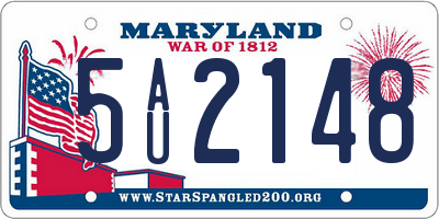 MD license plate 5AU2148