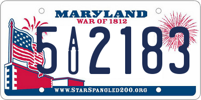 MD license plate 5AU2183