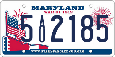 MD license plate 5AU2185