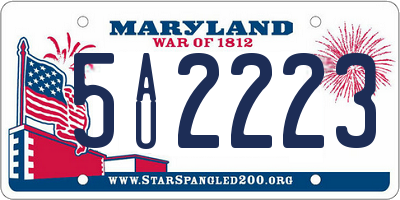 MD license plate 5AU2223