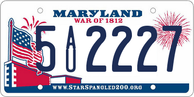 MD license plate 5AU2227