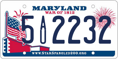 MD license plate 5AU2232