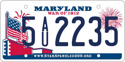 MD license plate 5AU2235