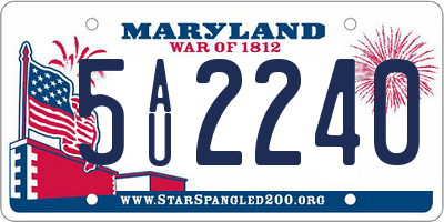 MD license plate 5AU2240