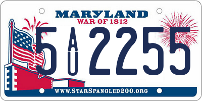 MD license plate 5AU2255