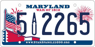 MD license plate 5AU2265