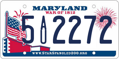 MD license plate 5AU2272