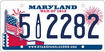 MD license plate 5AU2282