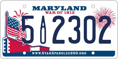 MD license plate 5AU2302