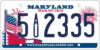 MD license plate 5AU2335