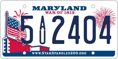 MD license plate 5AU2404