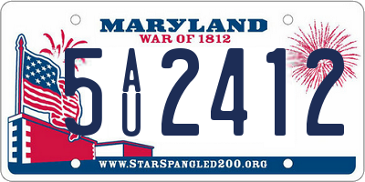 MD license plate 5AU2412
