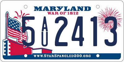 MD license plate 5AU2413