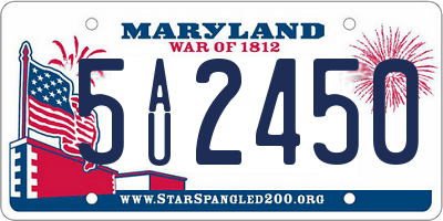 MD license plate 5AU2450
