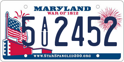 MD license plate 5AU2452