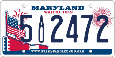 MD license plate 5AU2472