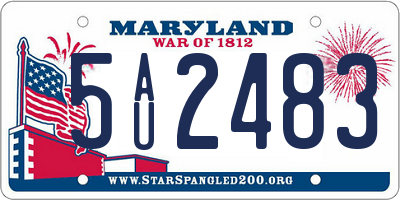 MD license plate 5AU2483