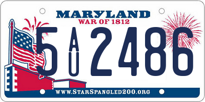 MD license plate 5AU2486