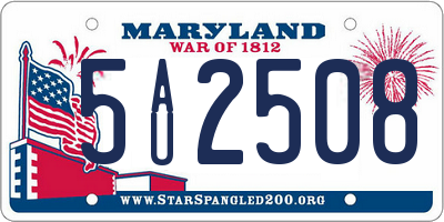 MD license plate 5AU2508