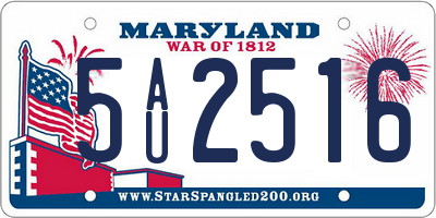 MD license plate 5AU2516