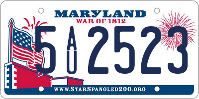 MD license plate 5AU2523