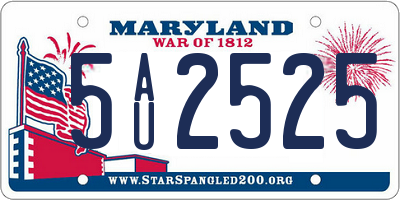 MD license plate 5AU2525