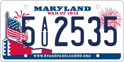 MD license plate 5AU2535