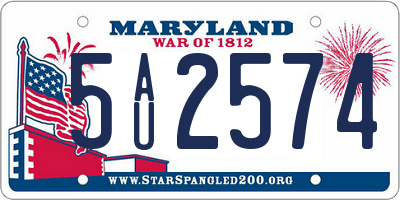 MD license plate 5AU2574