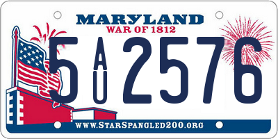 MD license plate 5AU2576