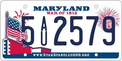 MD license plate 5AU2579