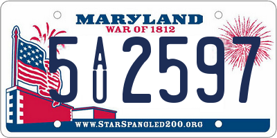MD license plate 5AU2597