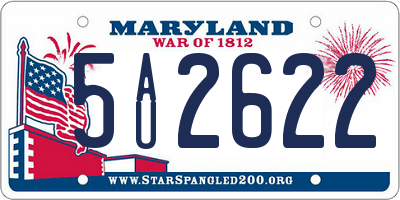 MD license plate 5AU2622