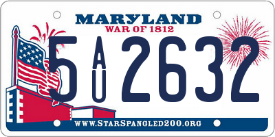 MD license plate 5AU2632