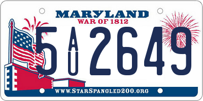 MD license plate 5AU2649