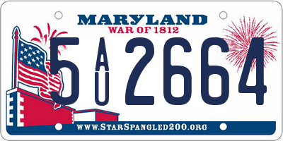 MD license plate 5AU2664