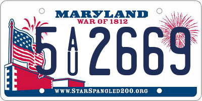 MD license plate 5AU2669