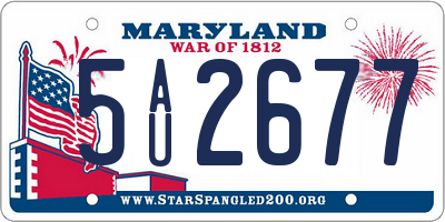 MD license plate 5AU2677