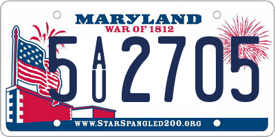 MD license plate 5AU2705