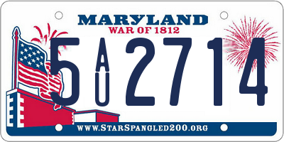 MD license plate 5AU2714