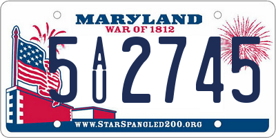 MD license plate 5AU2745