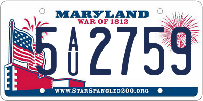 MD license plate 5AU2759