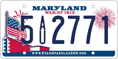 MD license plate 5AU2771