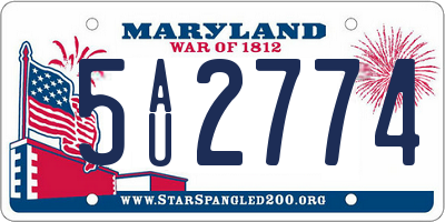 MD license plate 5AU2774