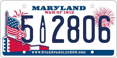 MD license plate 5AU2806