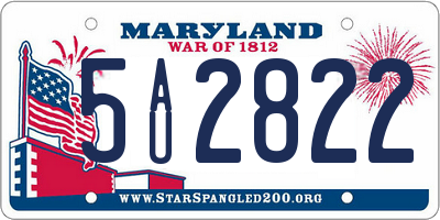 MD license plate 5AU2822