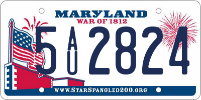 MD license plate 5AU2824
